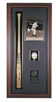 Baseball Bat, Ball & Photo Display Case