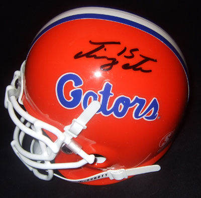  Tebow on Tim Tebow Autographed Mini Helmet