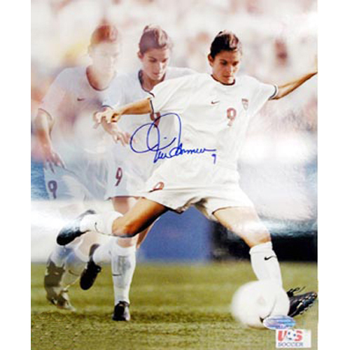 Mia Hamm Autographed 16x20 Triple Exposure Photograph