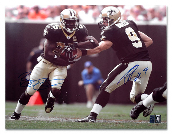 Reggie Bush & Drew Brees Dual Autographed 16x20 Photograph