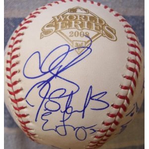 2008 Rays Multi-Signed 2008 World Series Official Major League Baseball (Longoria,Bartlett,Zobrist,Balfour)A
