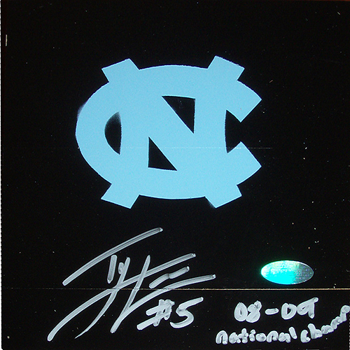 Ty Lawson Autographed UNC Official Square Of Final Four Floor Inscribed 