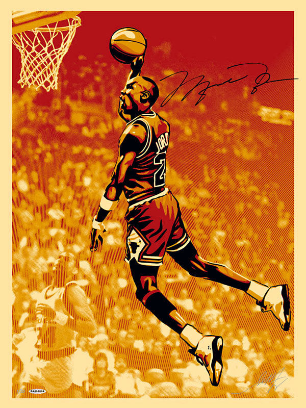 Michael Jordan / Shepard Fairey Dual Signed Print