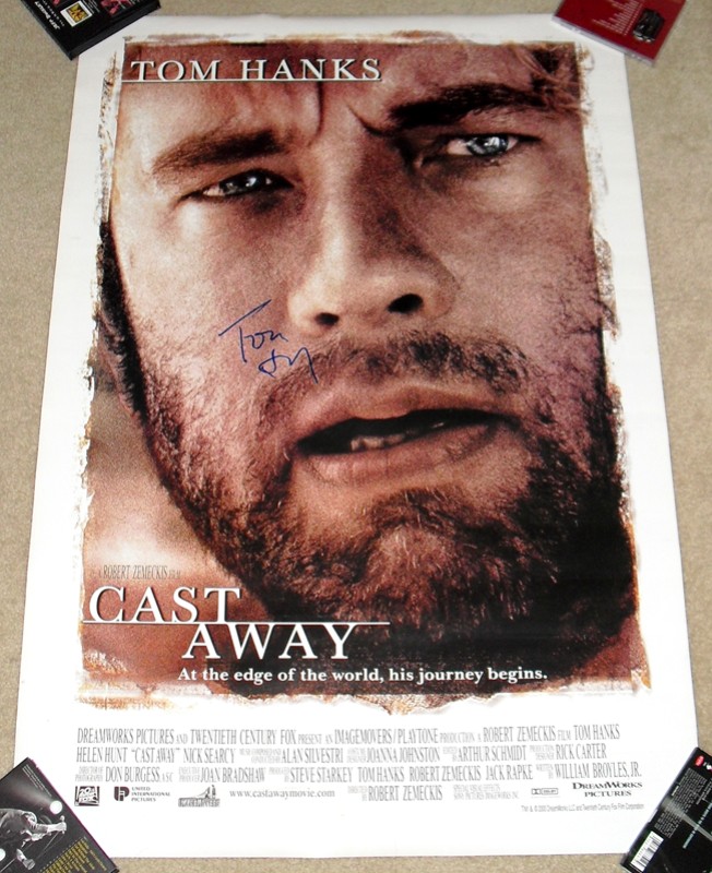 Tom Hanks Autographed Castaway Poster