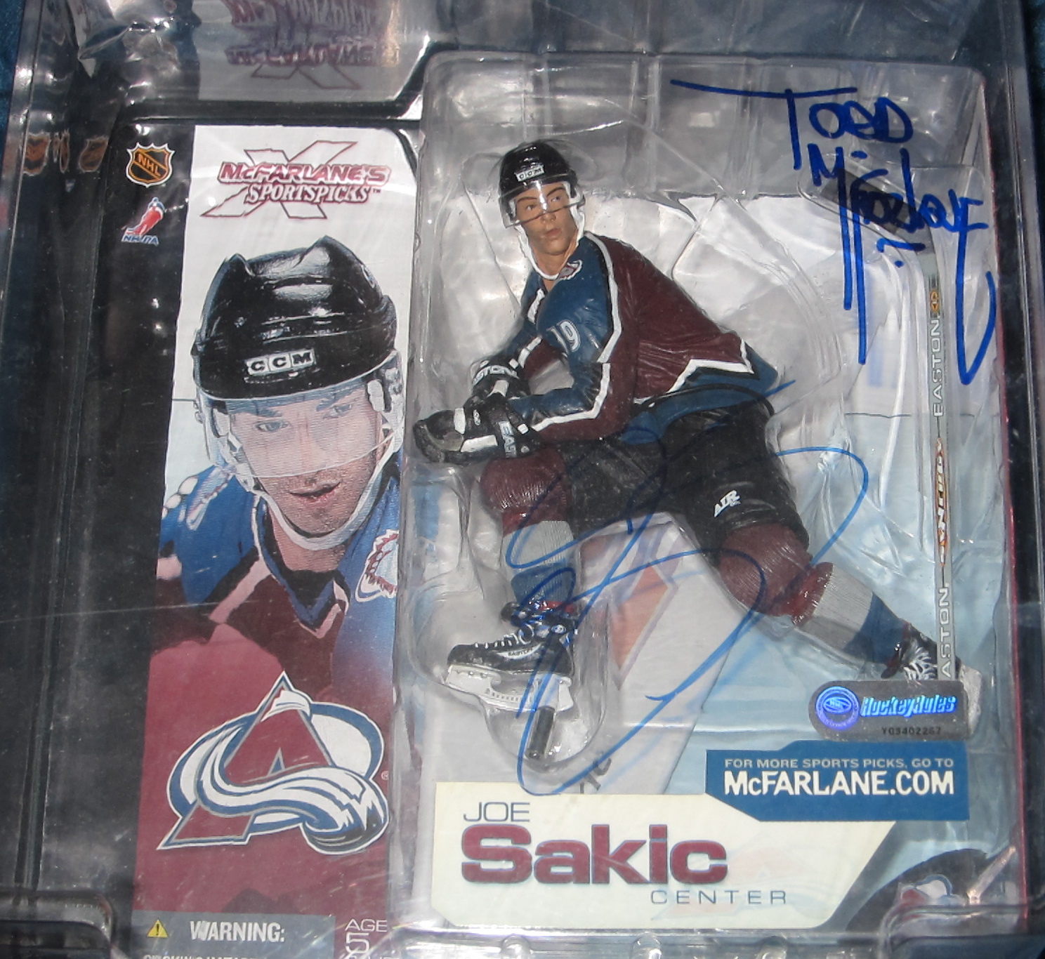 Joe Sakic & Todd Mcfarlane Dual-Signed