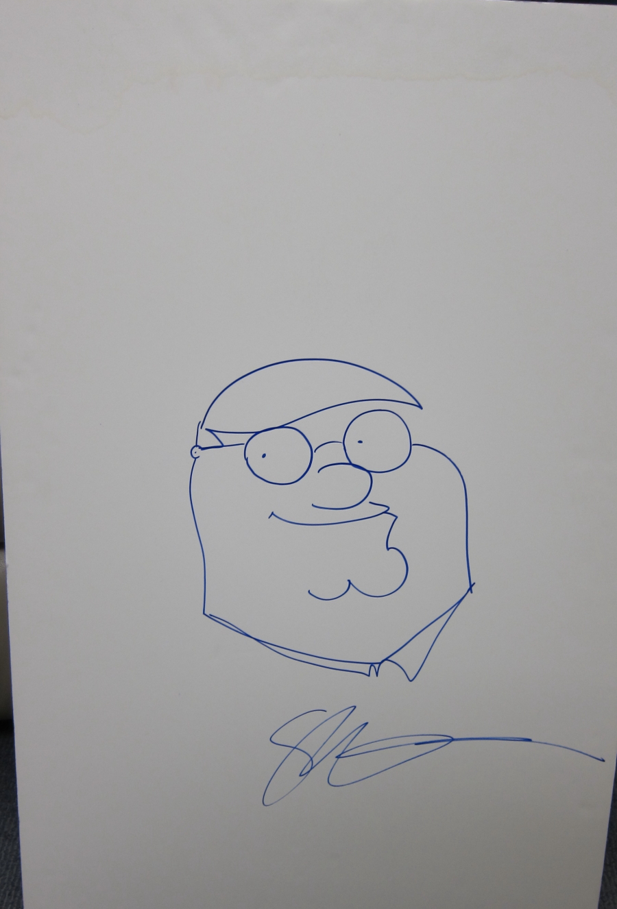 Seth Macfarlane Family Guy "Peter Griffin" Autographed Sketch