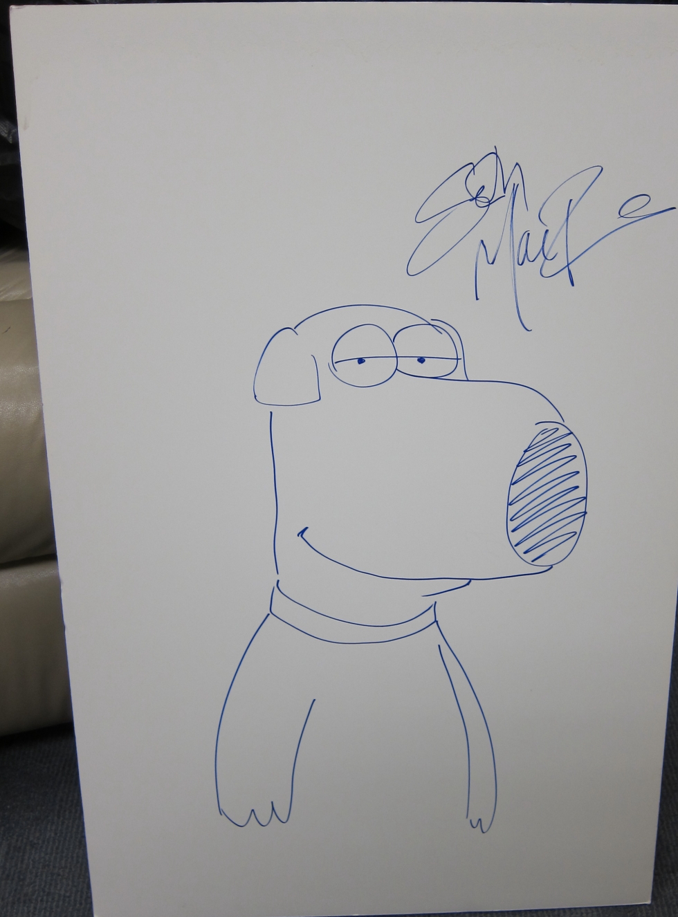 Seth Macfarlane Family Guy "Brian" Autographed Sketch
