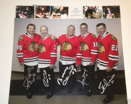 Bobby Hull, Stan Mikita, Pierre Pilote, Denis Savard & Tony Esposito