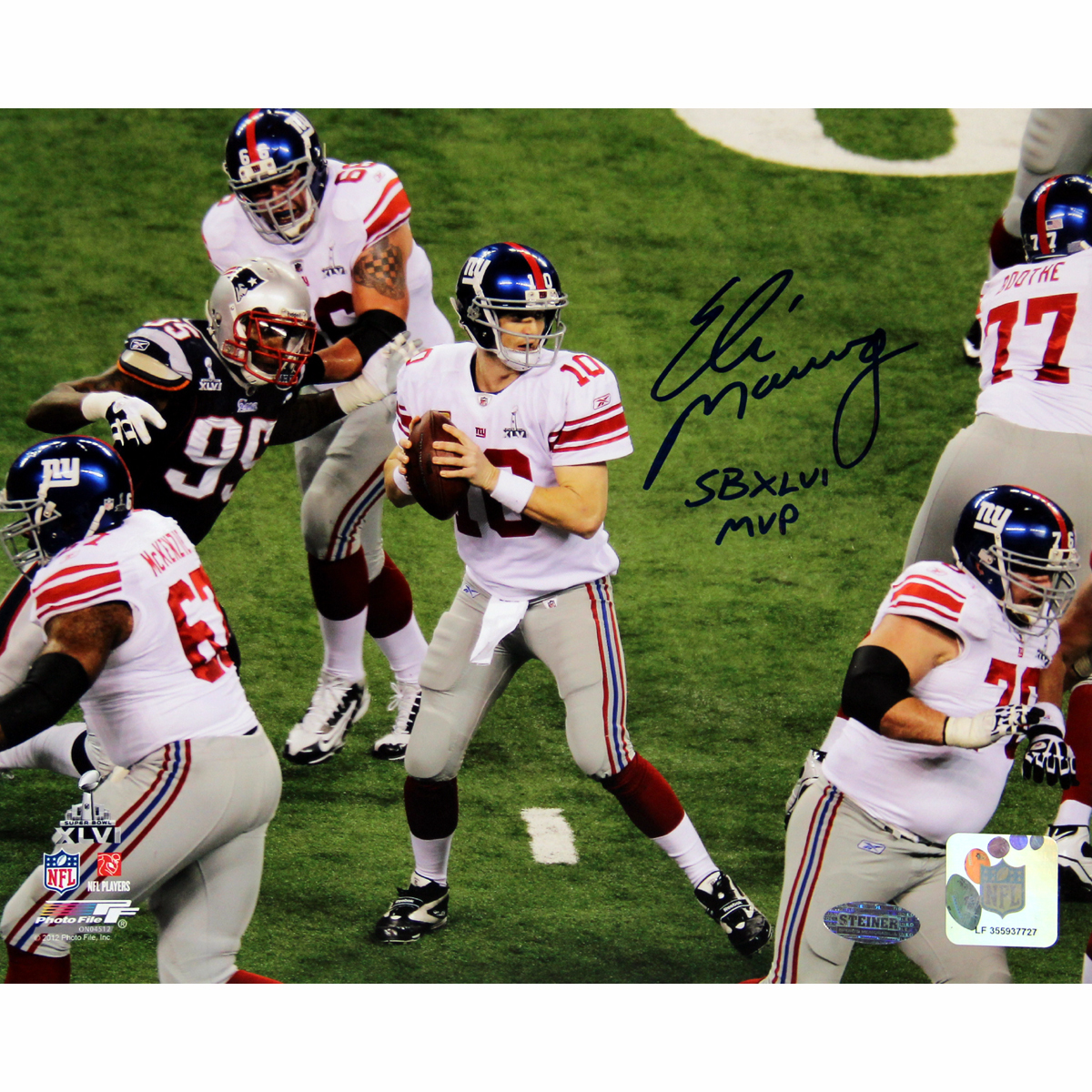 Eli Manning Super Bowl 46 With Inscription