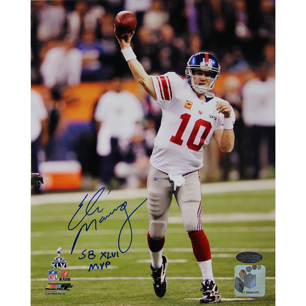 Eli Manning Super Bowl 46 With Inscription