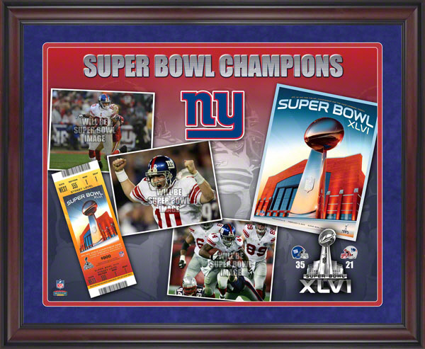 New York Giants SB XLVI Program & Ticket Collage