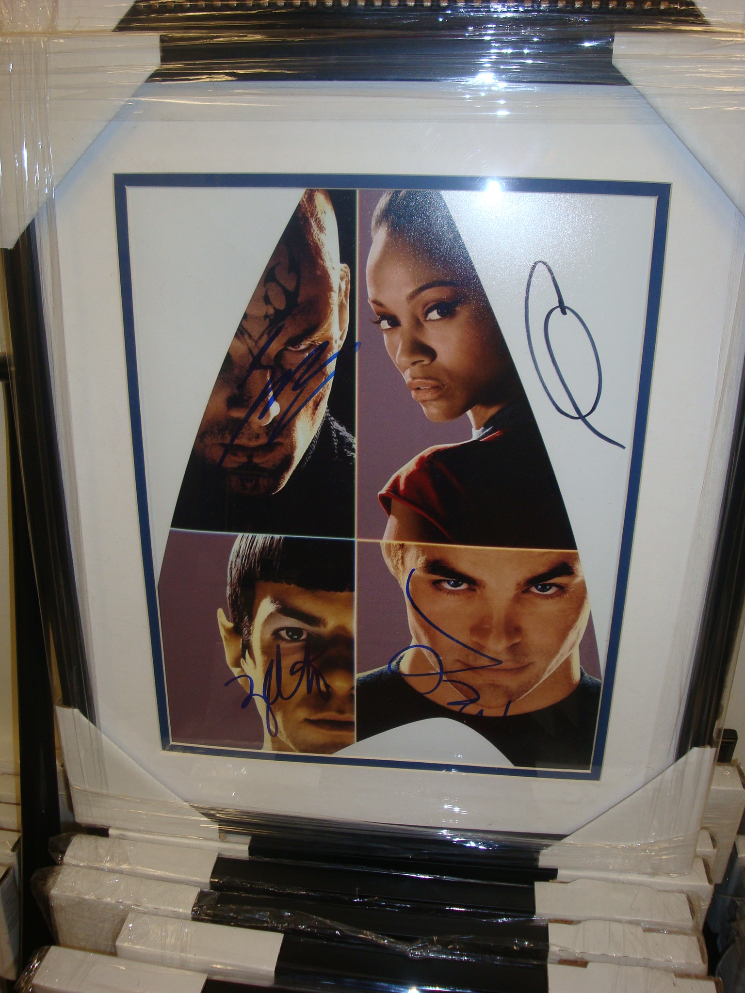 Star Trek Cast (Pine, Quinto,Saldana & Bana) Framed & Signed