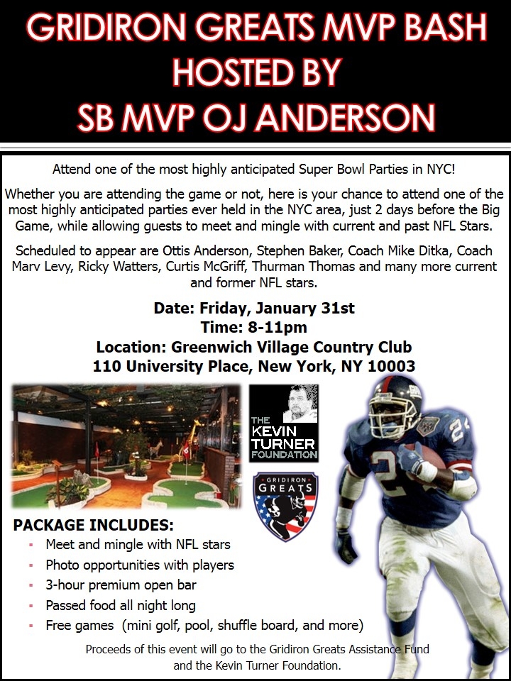 MVP Super Bowl Party W/ Hall-Of Famers 1/31/14