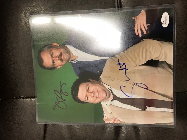Cheers Norm and Cliff- George Wendt, John Ratzenberger Dual Signed 8x10 Photo JSA