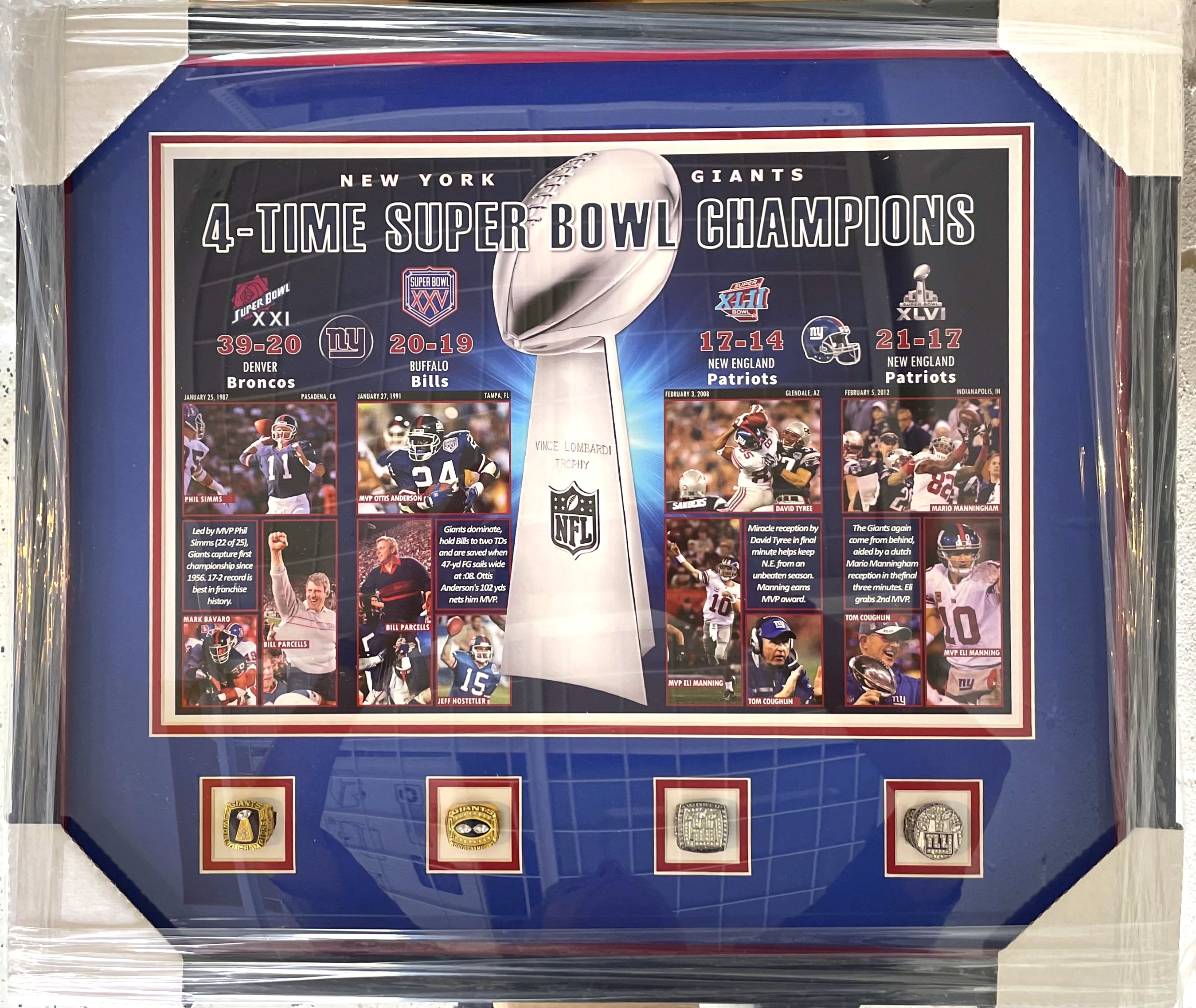 New York Giants Super Bowl Rings Deluxe Tribute