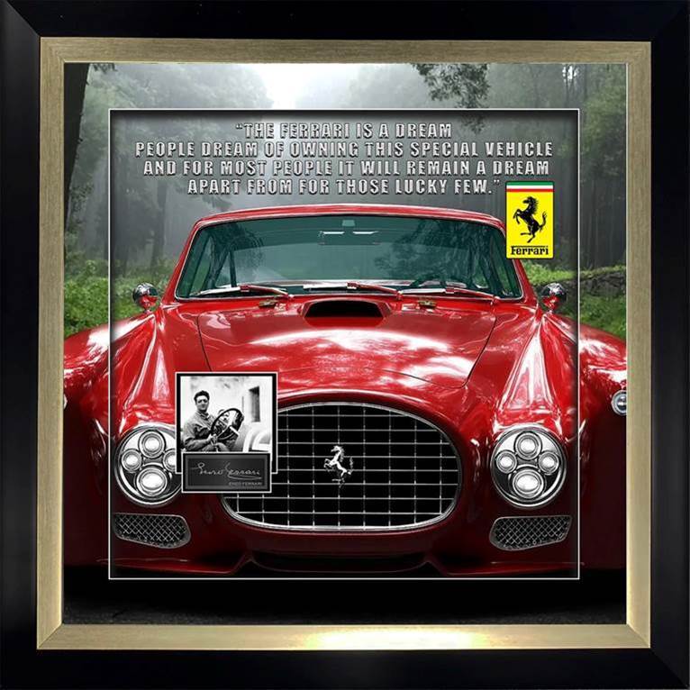 Enzo Ferrari Custom Framed Quote Collage