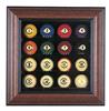 16 Pool Ball Deluxe Display Case Cube autographed