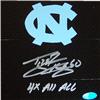 Tyler Hansbrough Autographed Inscribed 6"x6" Square of Black UNC Final Four Championship Court autographed