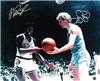 Larry Bird & Magic Johnson autographed