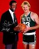 Bill Russell & Larry Bird autographed